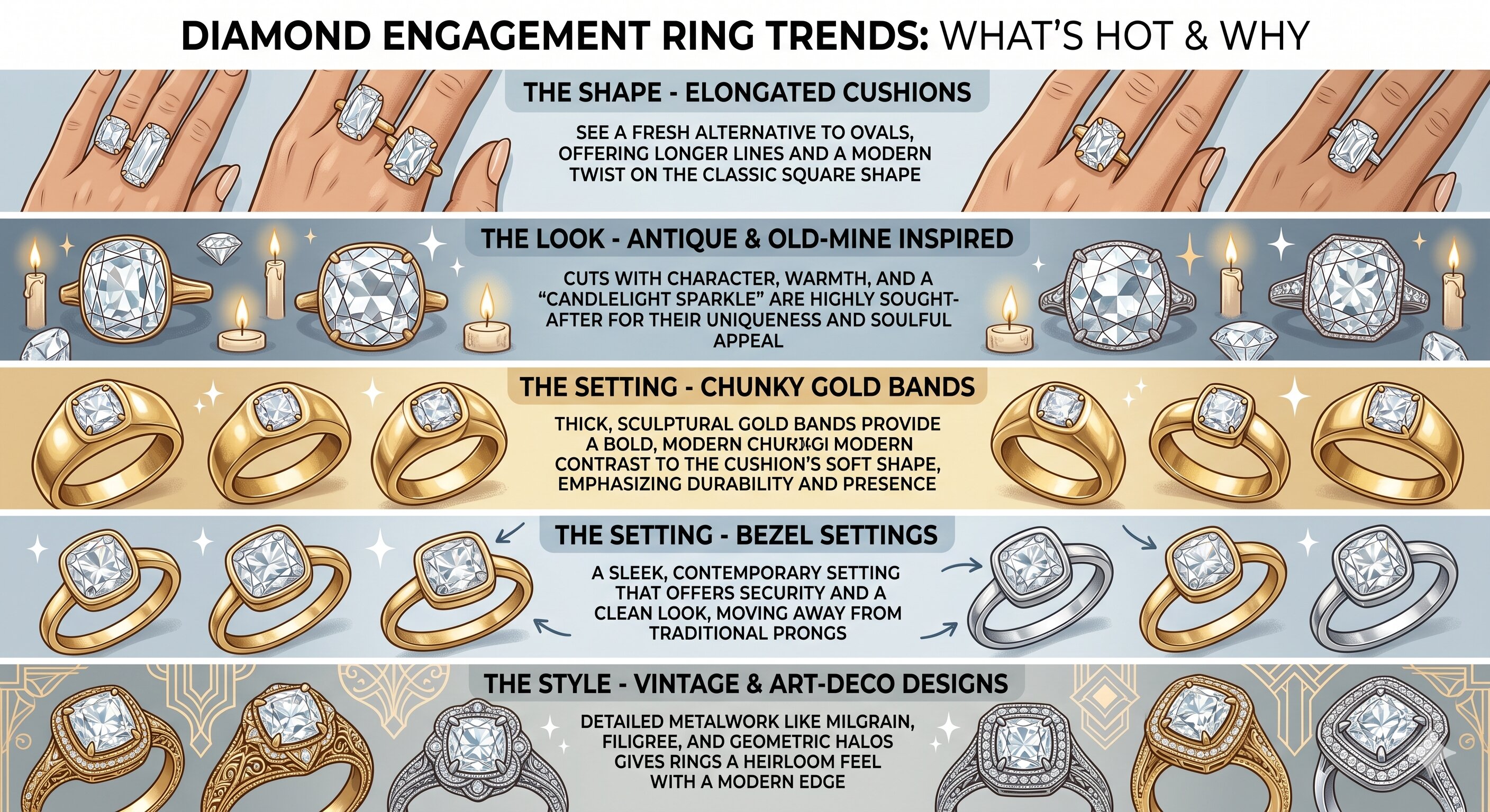 Diamond engaement ring trends